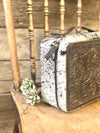Dark Classic Tooled Jewelry Box with Cowhide