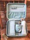 Turquoise Large Square Cowhide Jewelry Box