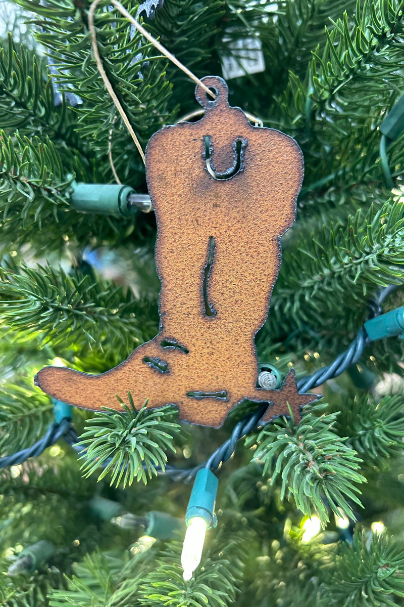 Western Boot Metal Ornament