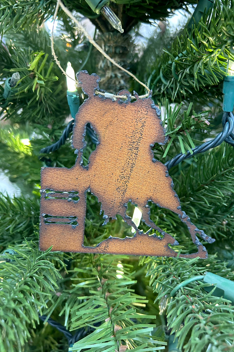 Barrel Racer Metal Christmas Ornament