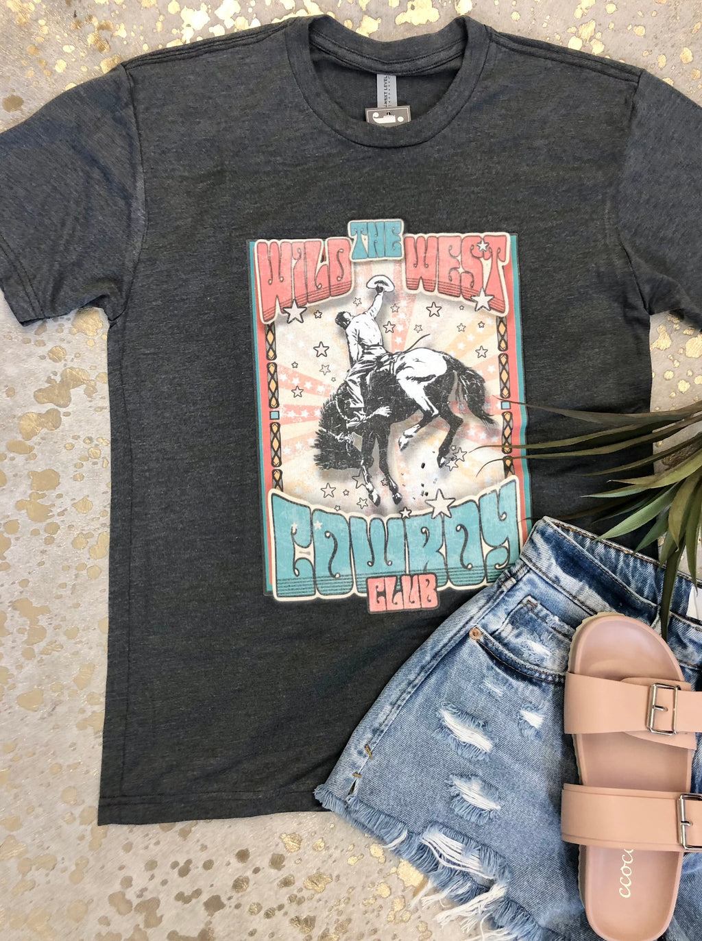 Charcoal Wild West Retro Tee