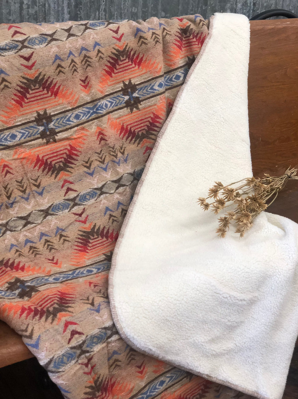 Jacquard Berber Blanket - Taupe