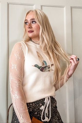 Mallard Print Sweater Vest