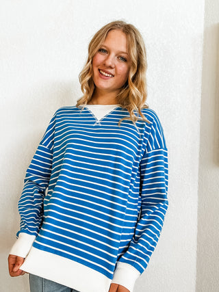 Striped Banded Long Sleeve Top