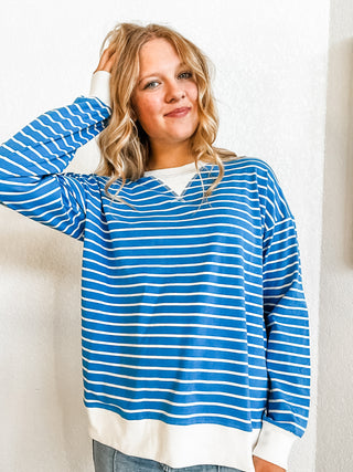 Striped Banded Long Sleeve Top