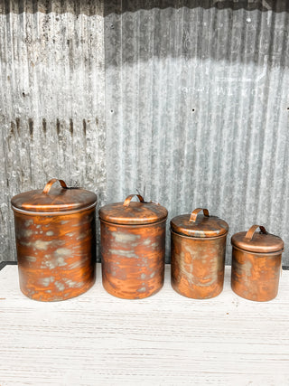 Stainless Steel Canisters w/ Copper Finish - Set of 4