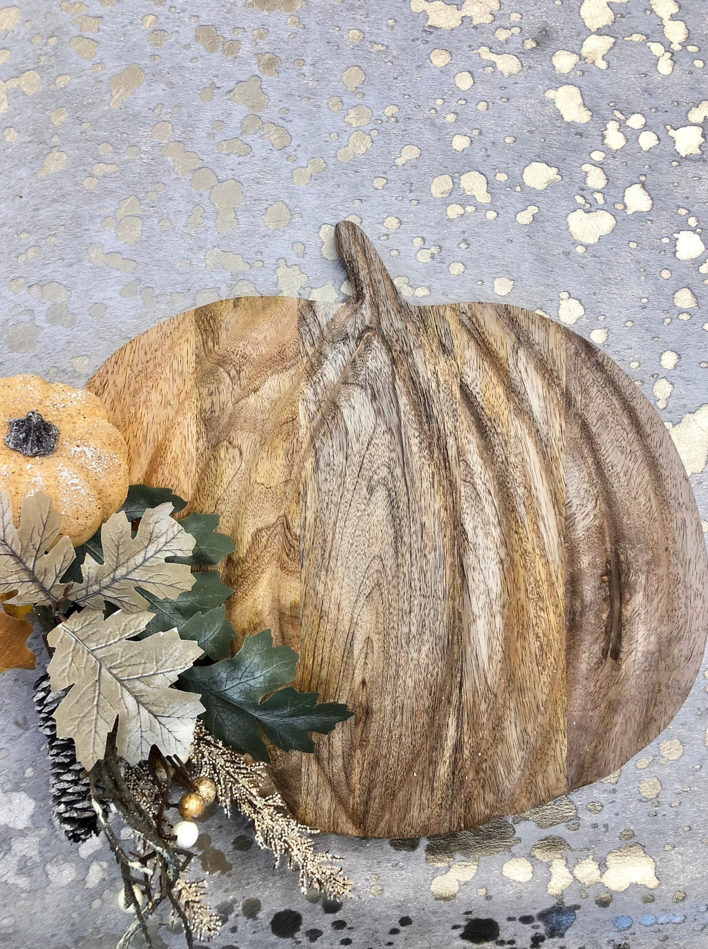 Mango Wood Pumpkin Shaped Cheese/Serving Board