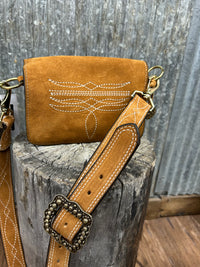 Toast Suede Bum Bag with Boot Stitch