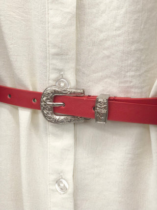 Skinny Western Buckle Belt