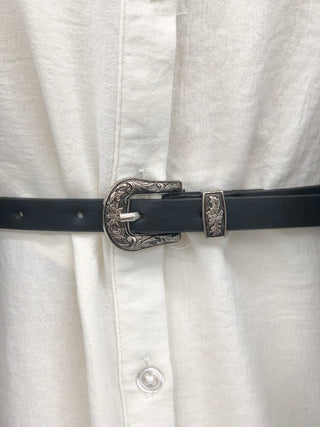 Skinny Western Buckle Belt