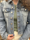 Roselyn Distressed Hem Denim Jacket