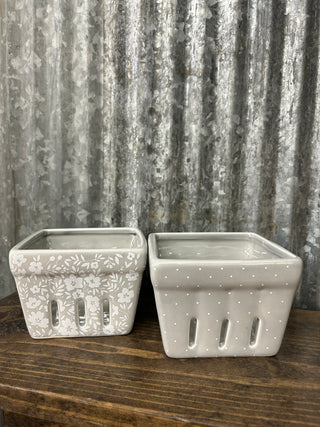 Pinkies Up Ceramic Berry Bowls - Set of 2