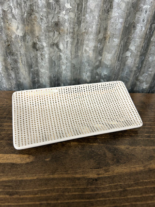Gold Dot Ceramic Trinket Tray
