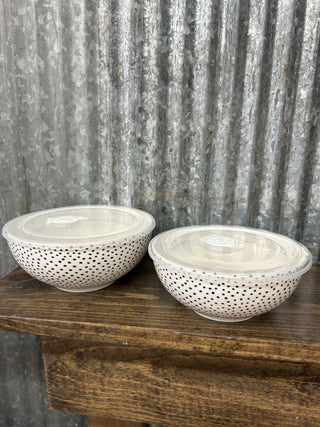 Dotty Bowls + Plastic Lids