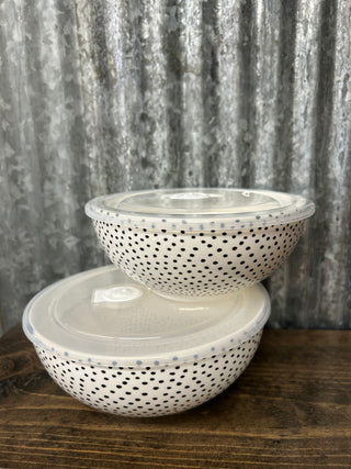 Dotty Bowls + Plastic Lids