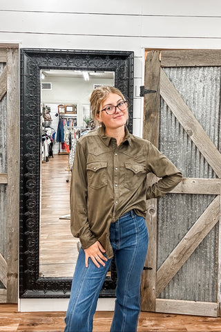 Autumn Drift Western Snap Shirt