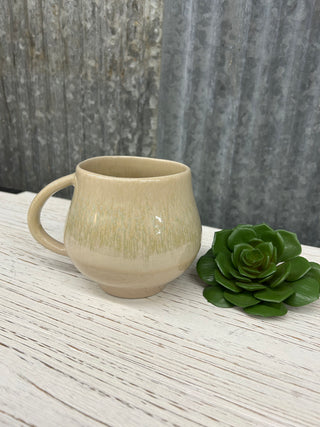 16 Oz. Stoneware Mug Sage Green + Brown