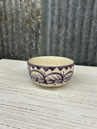 Hand Painted Stoneware Bowl with Botanical Design