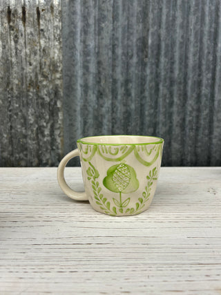 12 Oz. Stoneware Botanical Mugs