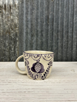 12 Oz. Stoneware Botanical Mugs