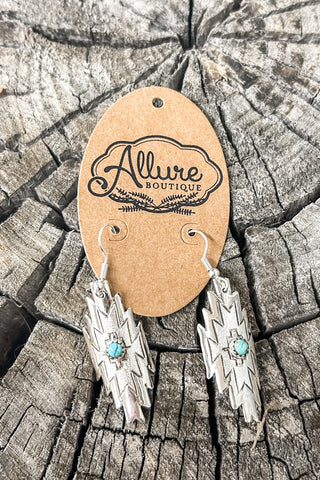 Turquoise Aztec Stamped Earrings