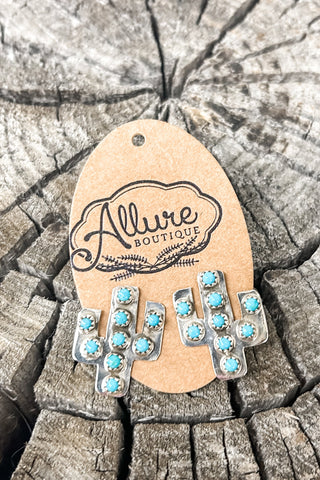 Turquoise Cactus Earrings