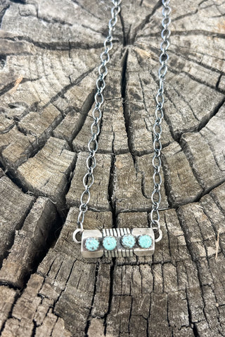 Turquoise 4 Stone Bar Necklace