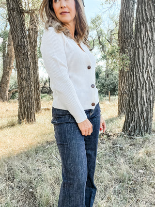 Long Sleeve Crew Neck Cardigan