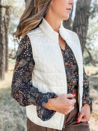Sleeveless Reversible Zip Front Quilted Sweater Vest