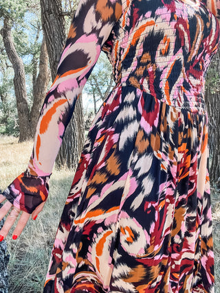 2 Ways Dress with Smocked Body + Thumb Hole