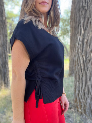 V-Neck Dolman Popover Sweater + Ties
