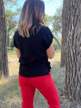 V-Neck Dolman Popover Sweater + Ties
