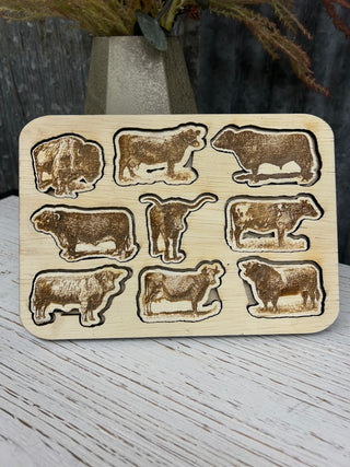 Western Kids Cow Puzzle