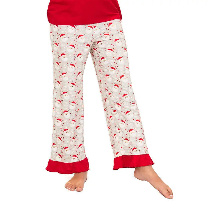Kids Cheerful Santa Ruffle Sleep Pants