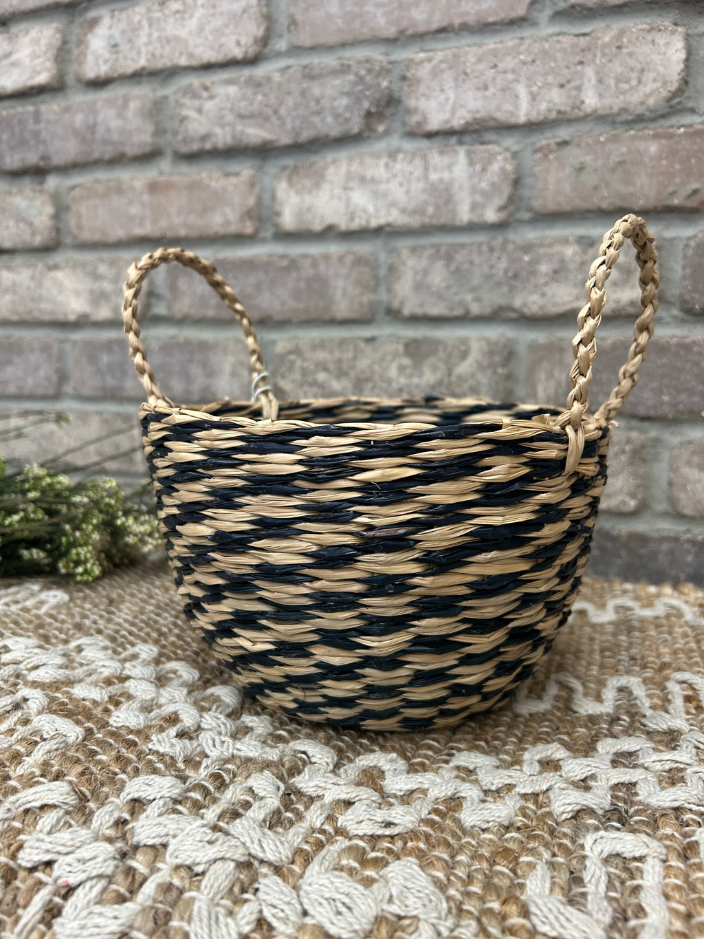 Large Woven Seagrass Basket with Handles