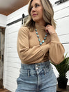 Mock Neck Sandstone Bodysuit