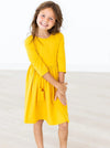 Mustard Pocket Twirl Dress