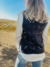 Navy Blue Knitted Sweater Vest