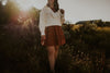 Off White Ruffle V-Neck Detail Sweater