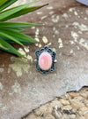 Pink Conch Oval Stone Ring Size 8