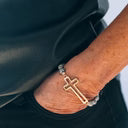 WWJD Gold Cross Bracelet