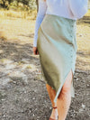 Rock & Roll Denim Jade Asymmetrical Skirt