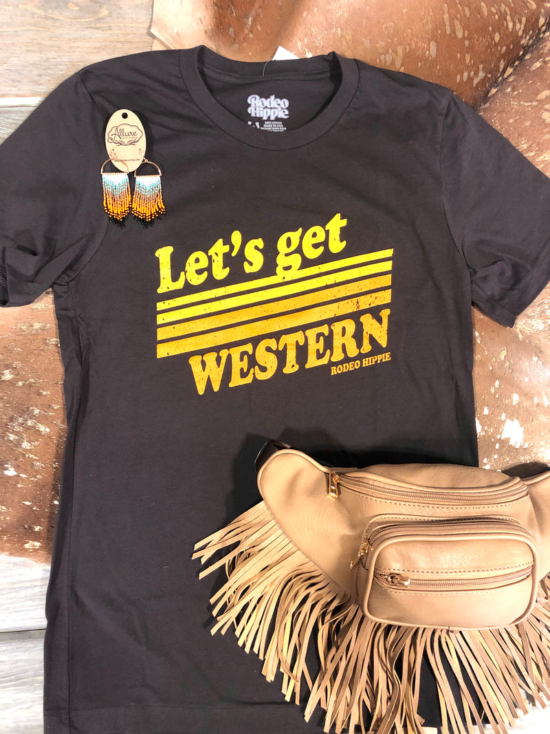 Rodeo Hippie Brown Let's Get Western Graphic Tee