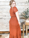 Rust Clarisse Short Sleeve Maxi Dress