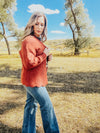 Rust Geo Knitted Cardigan