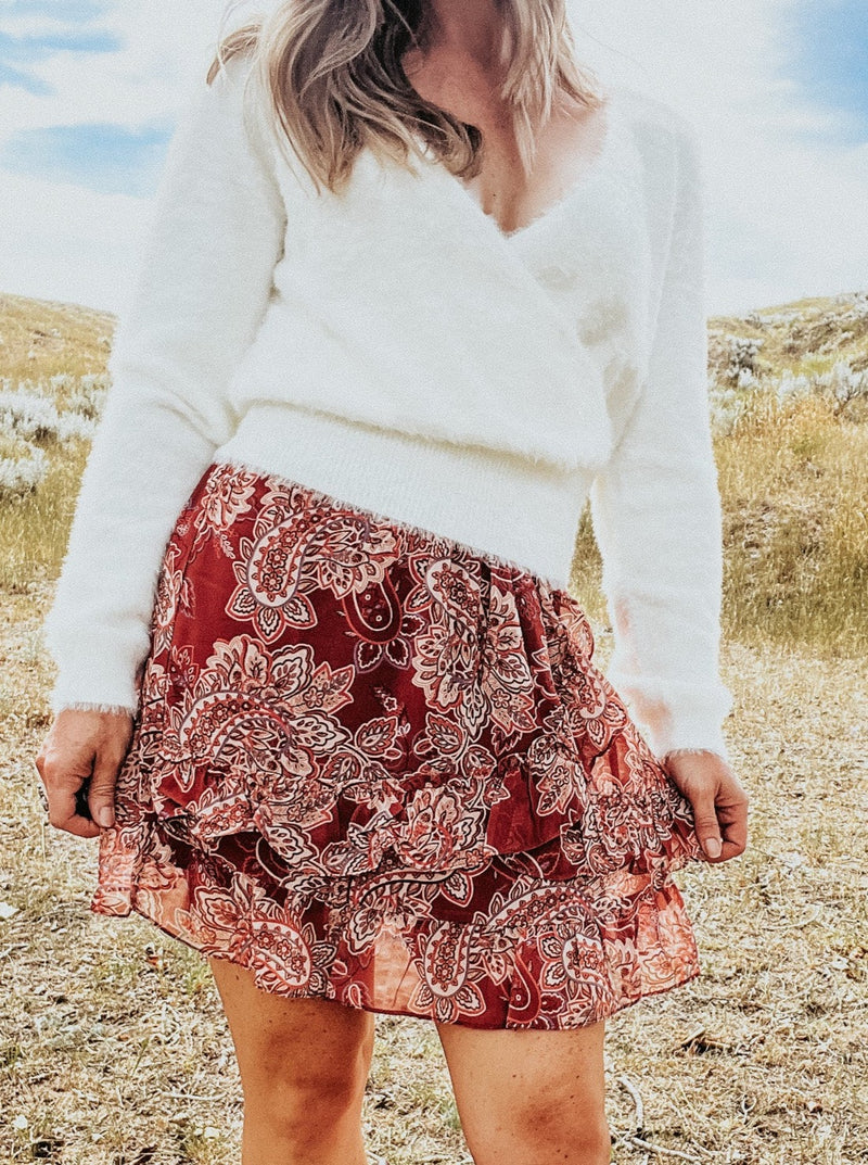 Terracotta Paisley Sybil Skirt