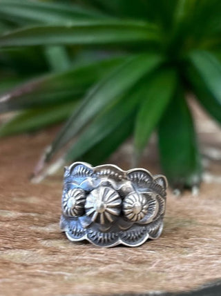 Thick 3 Star Stamped Ring