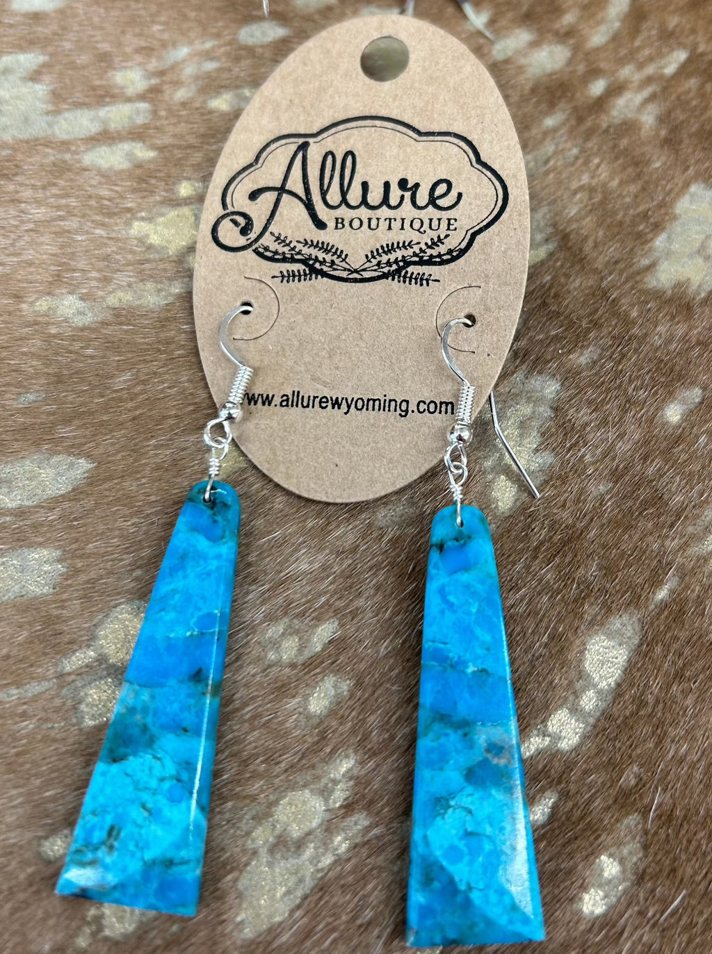 Triangle Turquoise Slab Earring