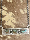 Turquoise 3 Stone Bar Necklace