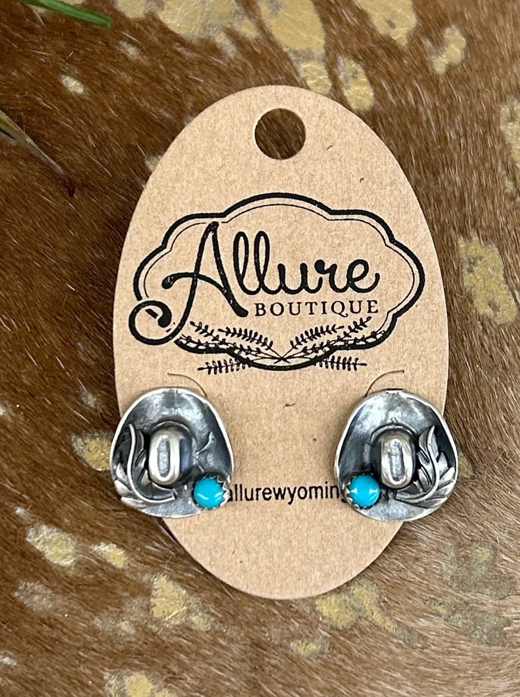 Turquoise Cowboy Hat Post Earring